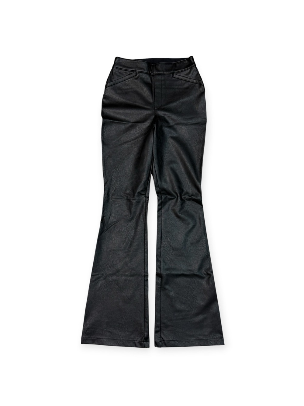 SPANX Black Faux Leather Flare Boot Cut Pants